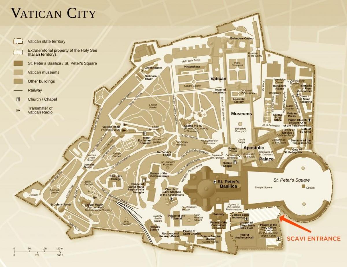 Mapa vykopávky office Vatikán
