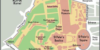 Mapa Vatikán vchod 