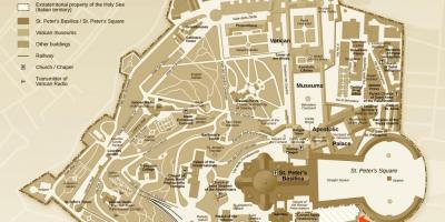 Mapa vykopávky office Vatikán
