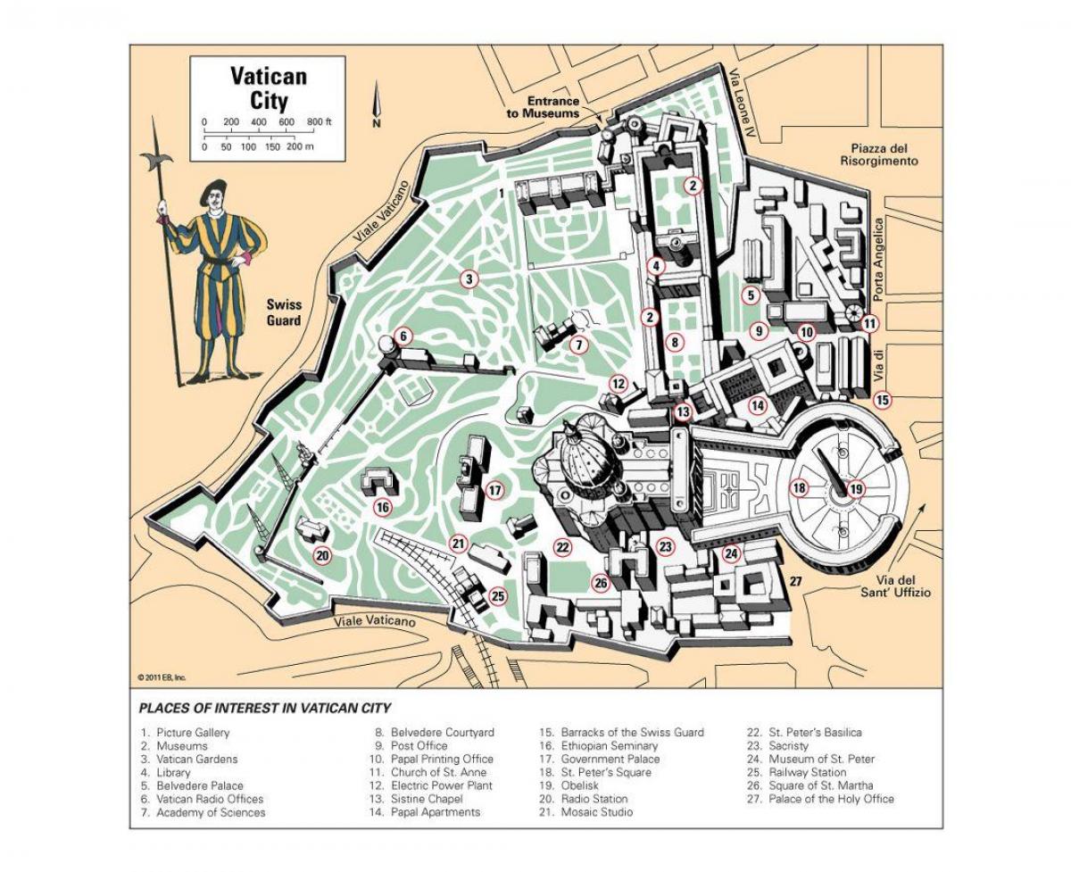 mapa Vatikánskeho múzea layout